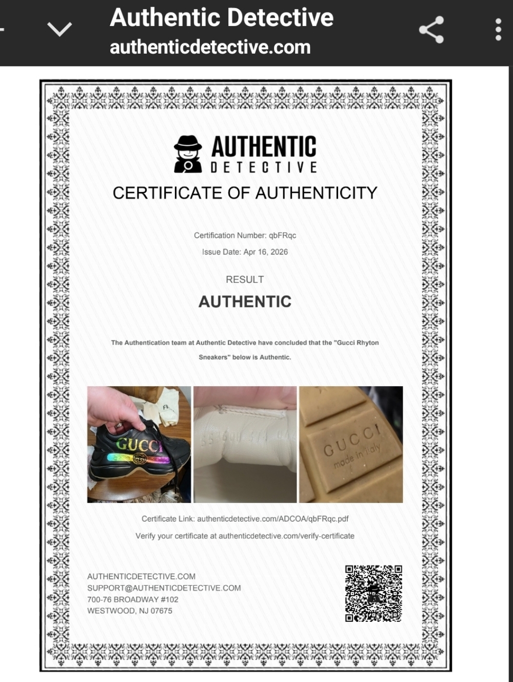 Gucci Black Leather Men's Sneaker with Rainbow Logo Accent With C.O.A. - Picture 8 of 15